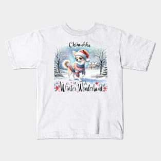 Chihuahua In A Winter Wonderland Kids T-Shirt